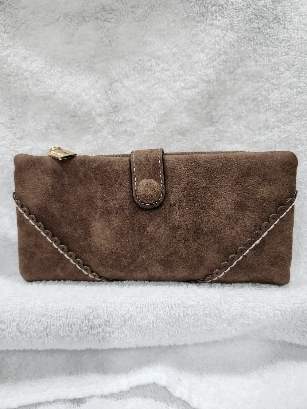 Lady Bei Bei Faux Suede Long Clutch Wallet